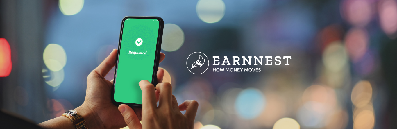 Smartphone with Earnnest logo to the right