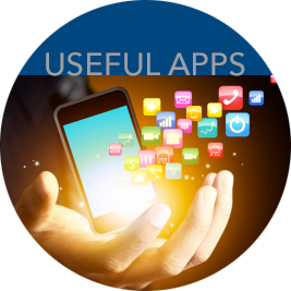 Round button that links to useful apps page